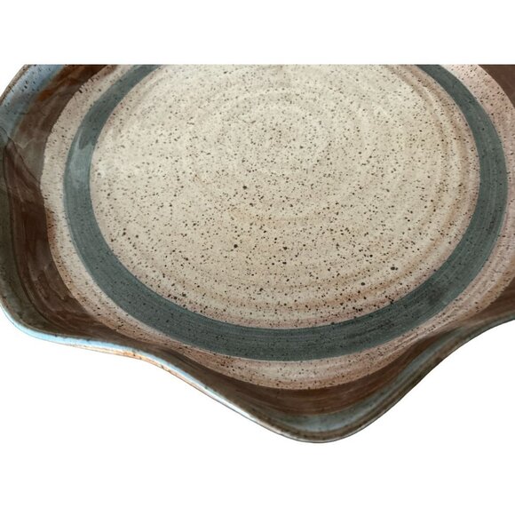 Art Pottery Handmade Ceramic Serving Bowl Centerpiece 12" Signed Glazed - Picture 4 of 9